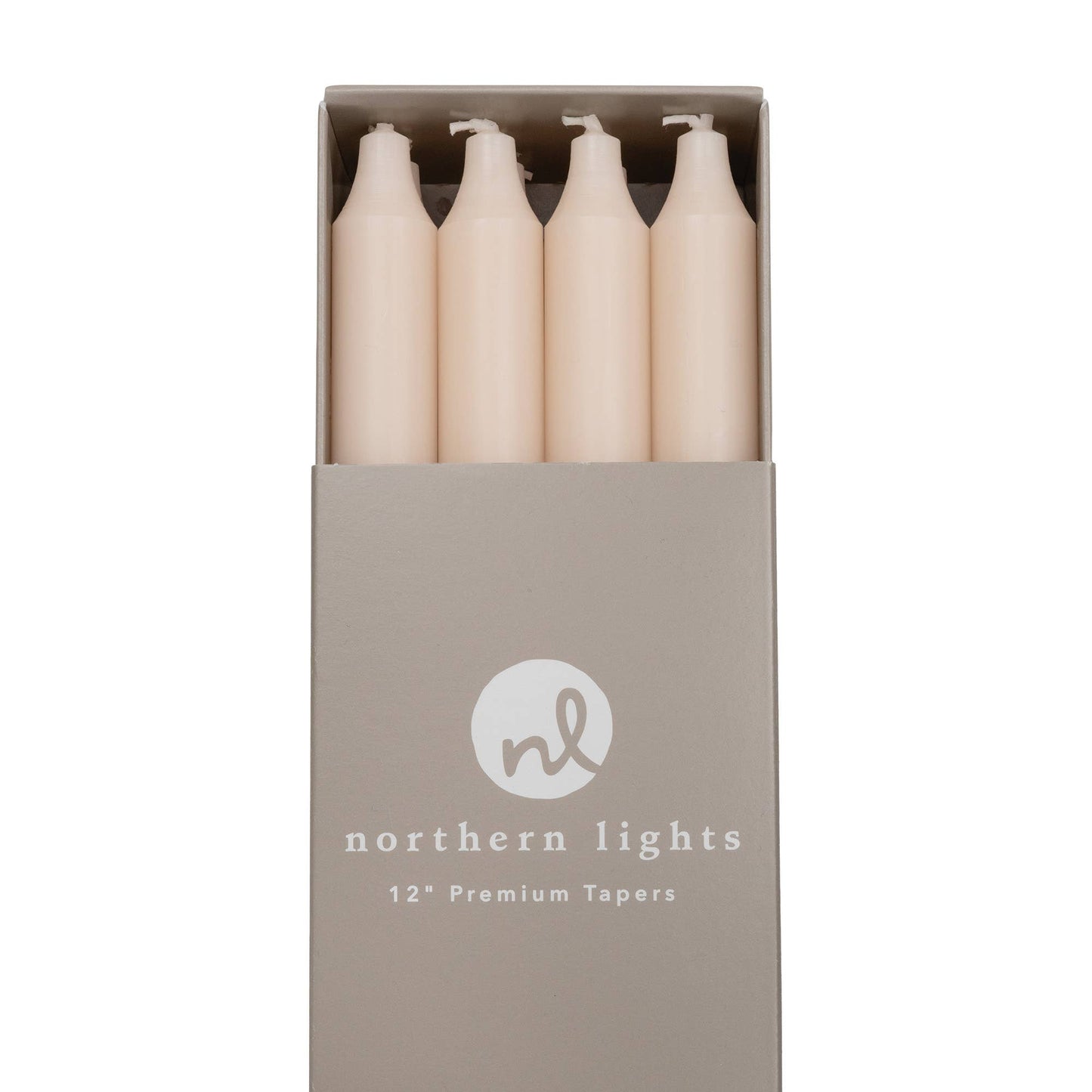 12" Taper Candles - 12pc Box: Pure White