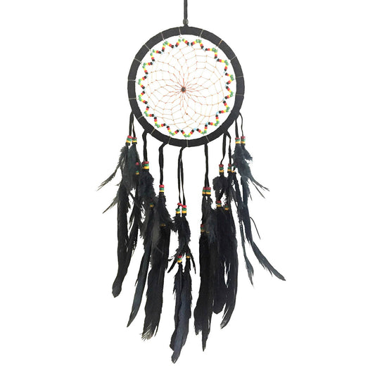 Rasta Bead Dream Catcher In Black