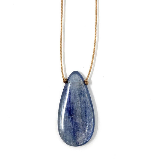 Kyanite Teardrop Cord Necklace: 16, 18 or 20"