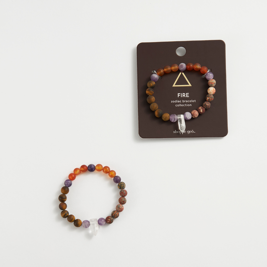 Zodiac Crystal Bead Bracelet Collection: Fire 8mm