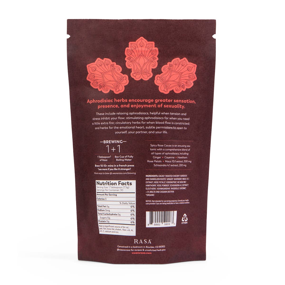 Rasa Spicy Rose Cacao | Love Tonic | 8 oz