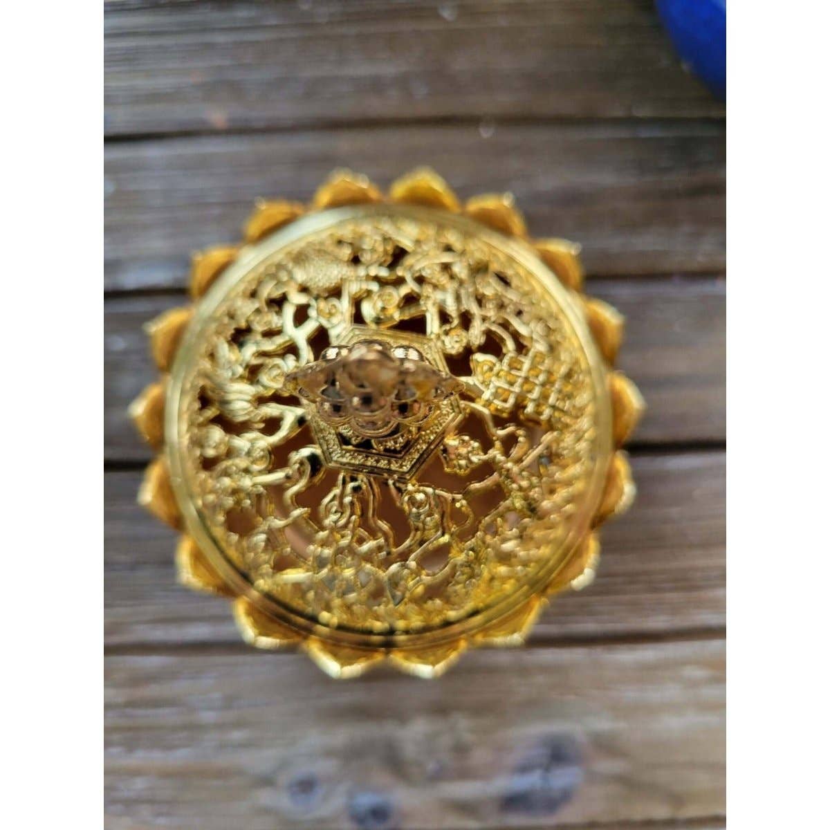 Small Lotus Incense Holder, Brass Metal Incense