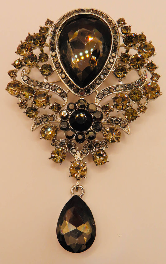 Large Crystal Brooch