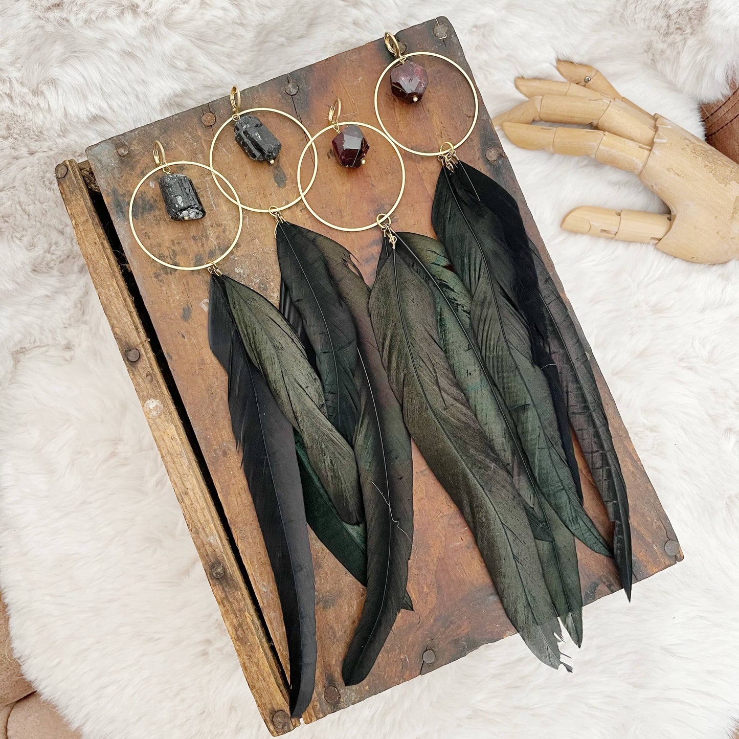 War Goddess Feather Earrings