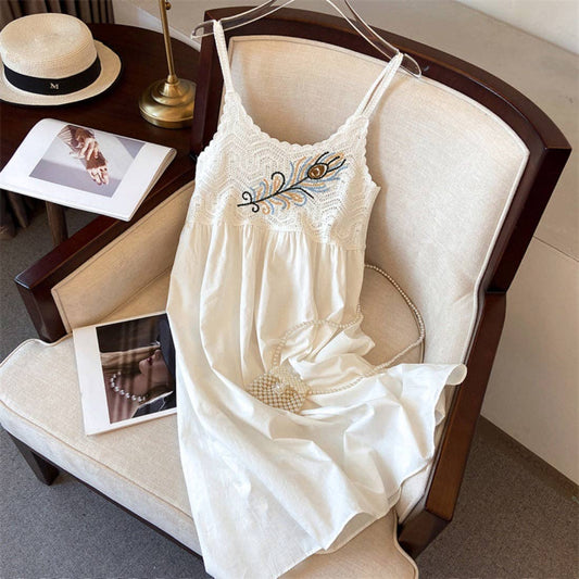 Crosa - Bohemian Crochet Feather Sundress: WHITE / AVERAGE