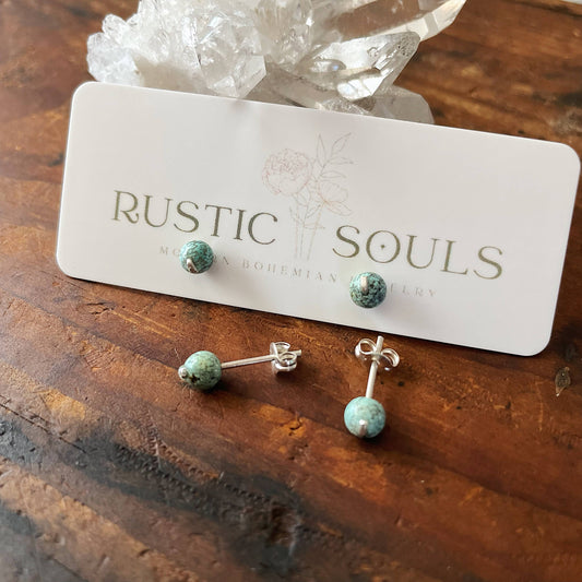 Turquoise Studs Earrings - Super Lightweight