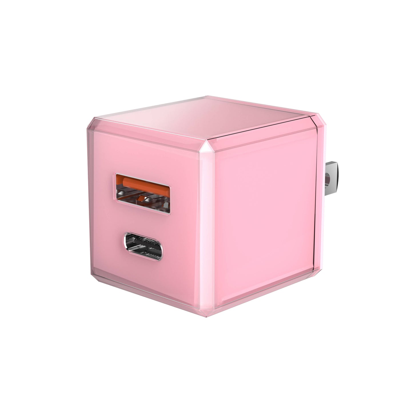 Rapid Wall Charger USB 20W Cubic Design - Retail Pack: Pink & Green