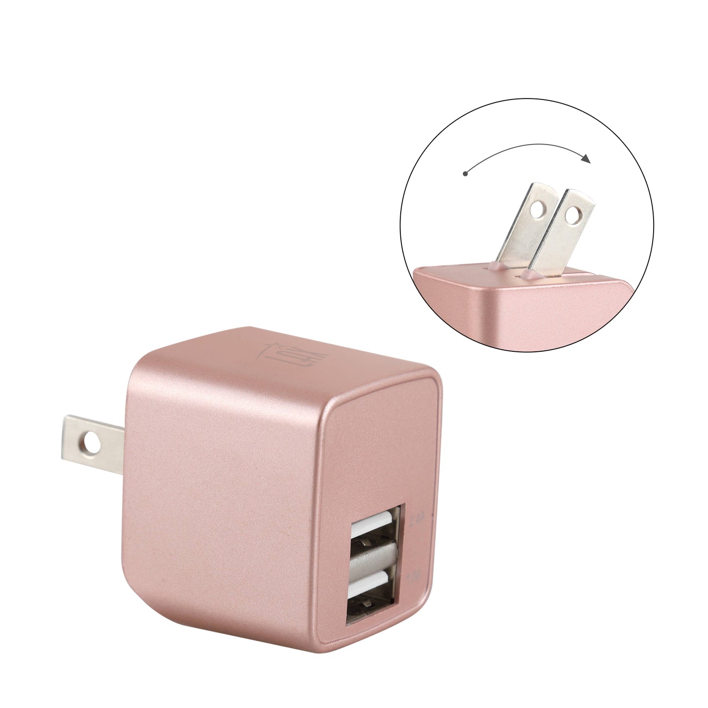 LAX Fast Charging 2 Port USB Wall Charger Retail Pack: Rose Gold