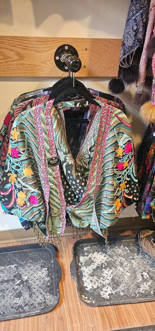Bok Designs Shawl with Flowy Back