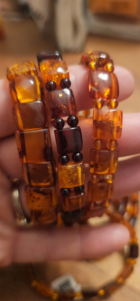 Amber rectangle bracelets