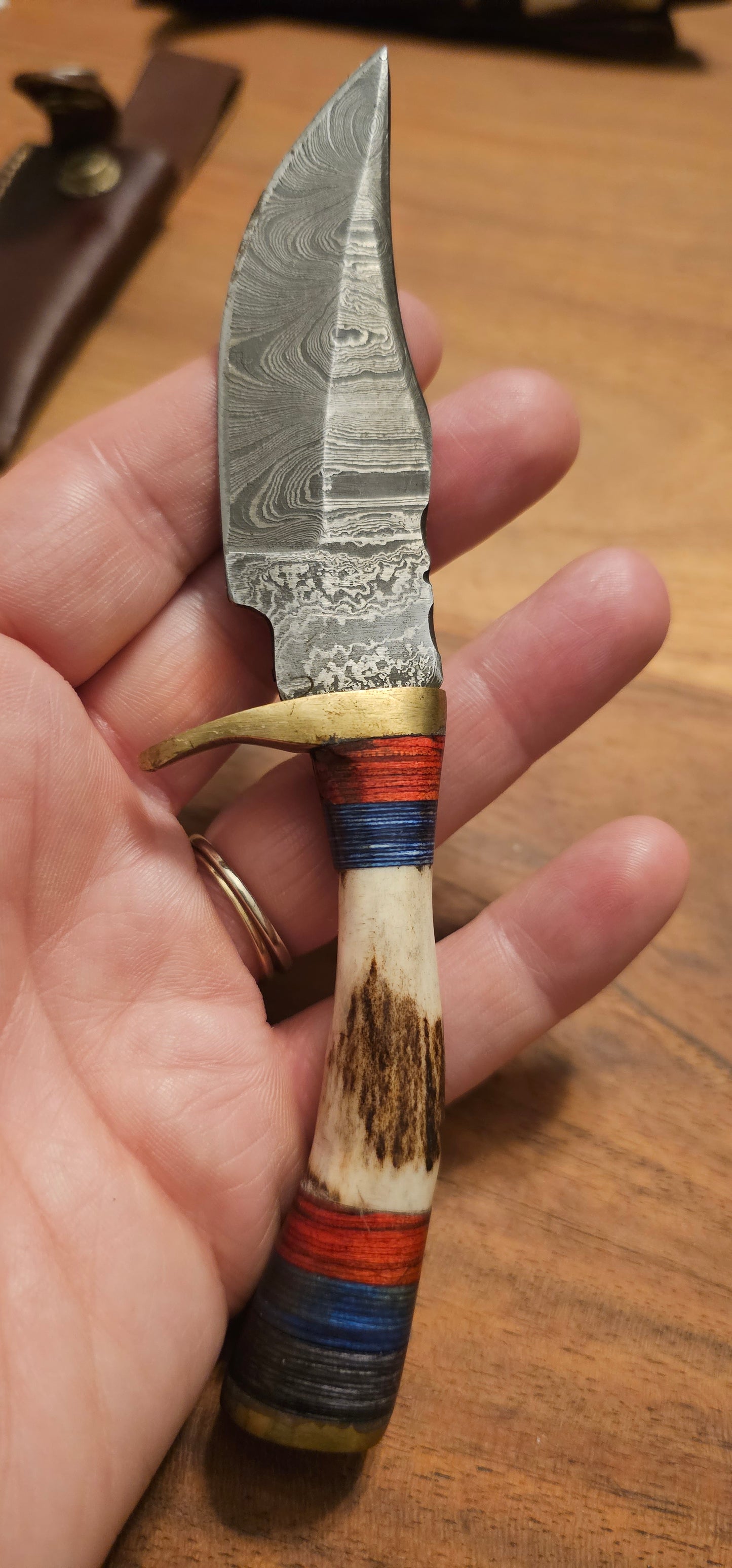 Antler Knife with Leather Case