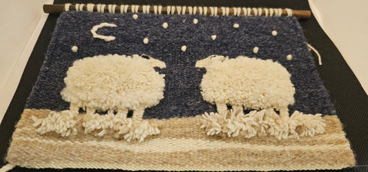 Lamb-scape Wall hanging- Loom Made- Made in MT