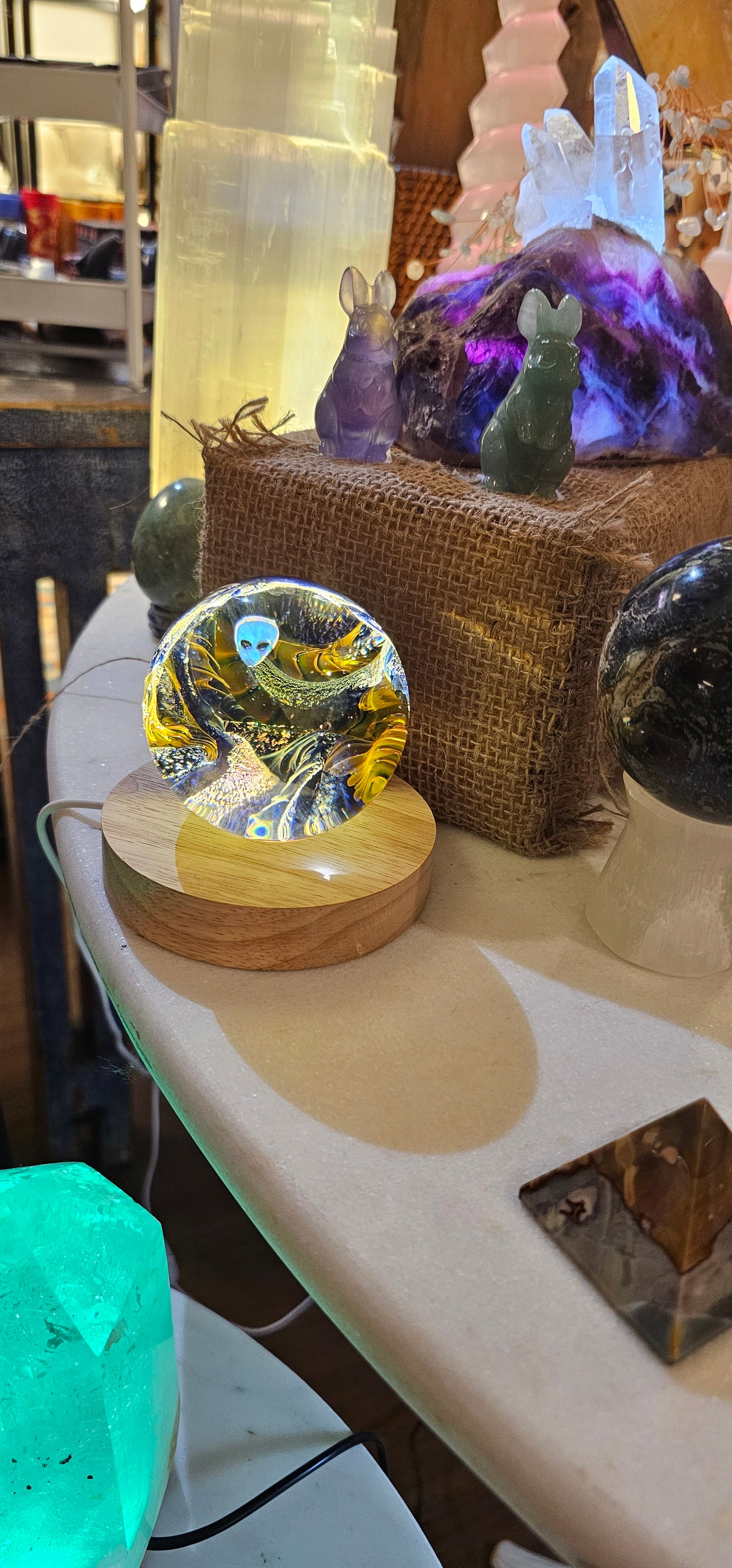 Glass Art Sphere- Alien Psychodelic- Kevin O'Grady