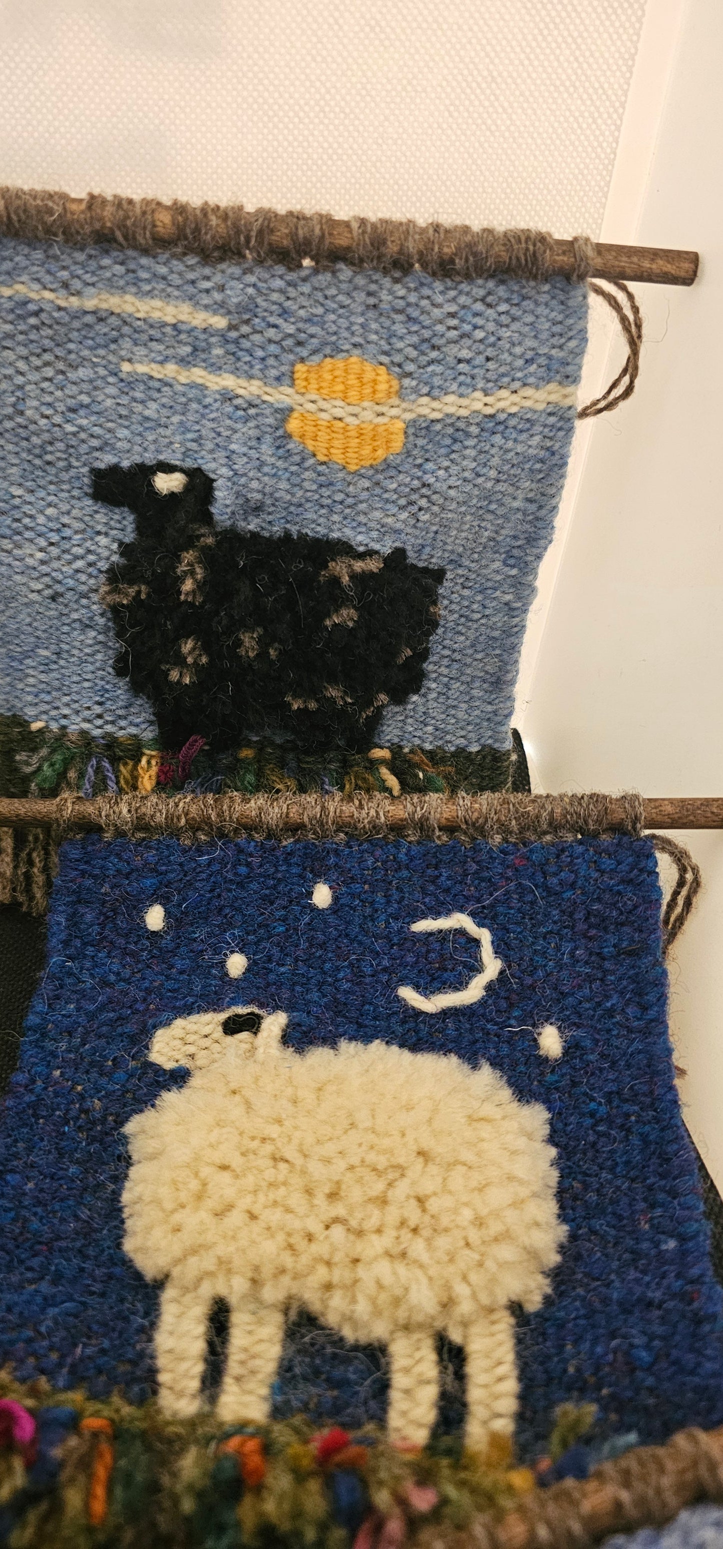 Lamb-scape Wall hanging- small. Loom Made- Made in MT