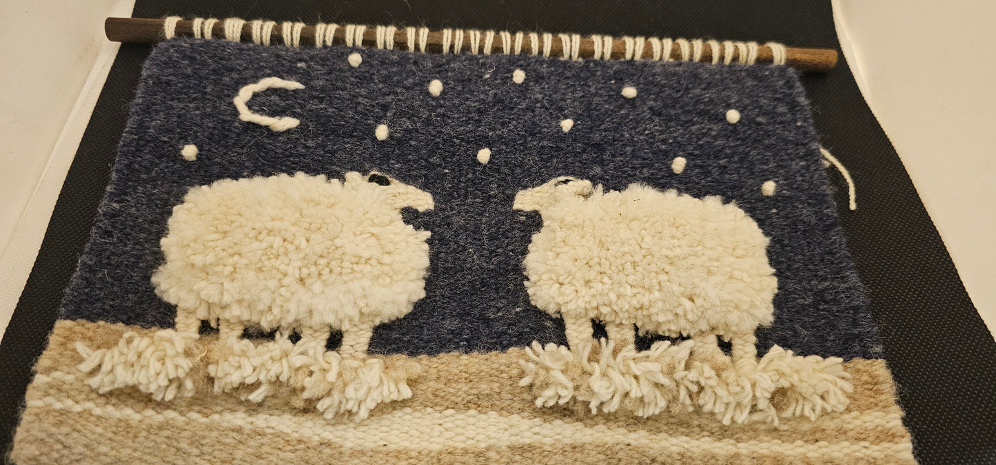 Lamb-scape Wall hanging- Loom Made- Made in MT