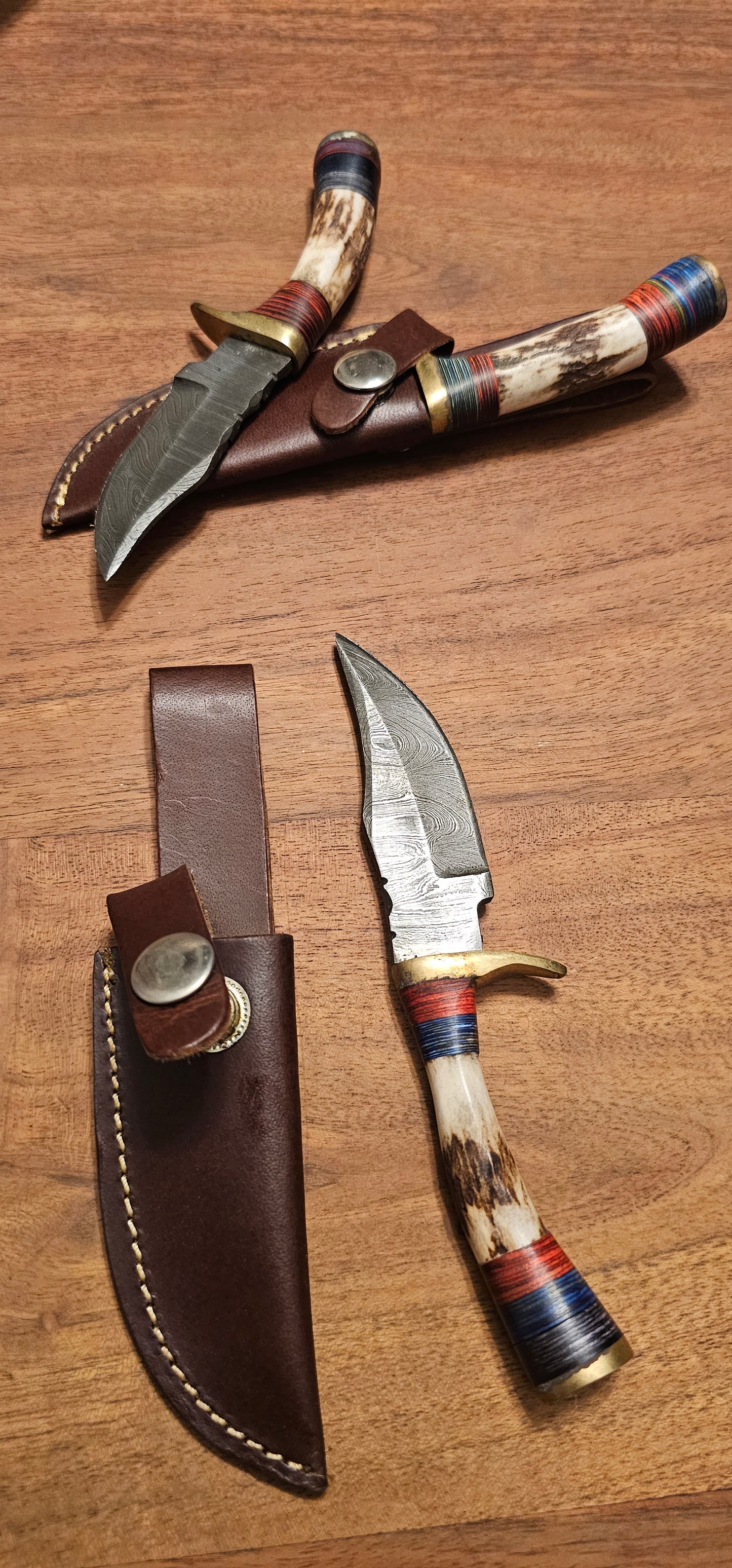 Antler Knife with Leather Case