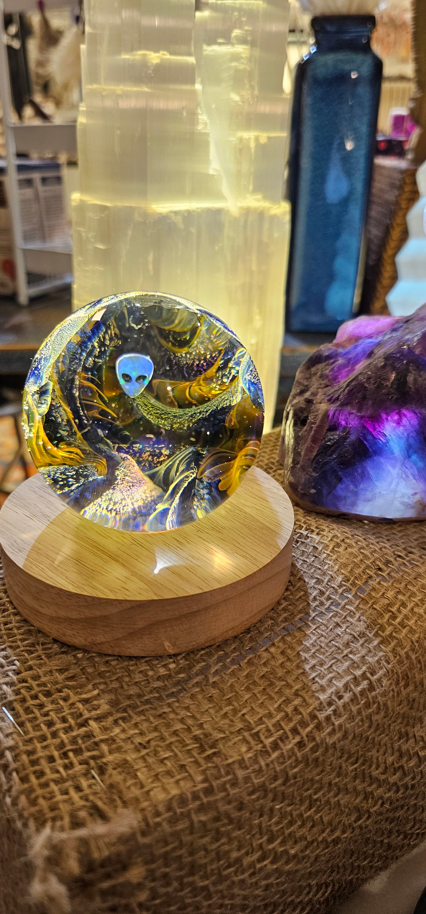 Glass Art Sphere- Alien Psychodelic- Kevin O'Grady