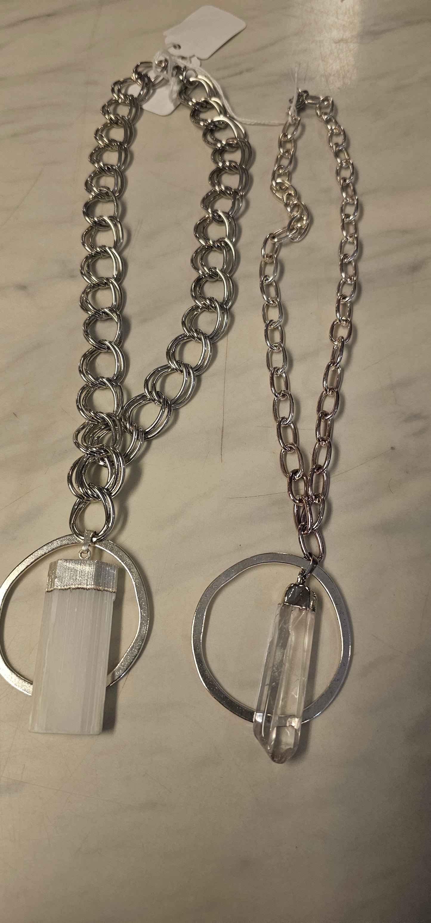 Selenite OR Clear Quartz Necklace