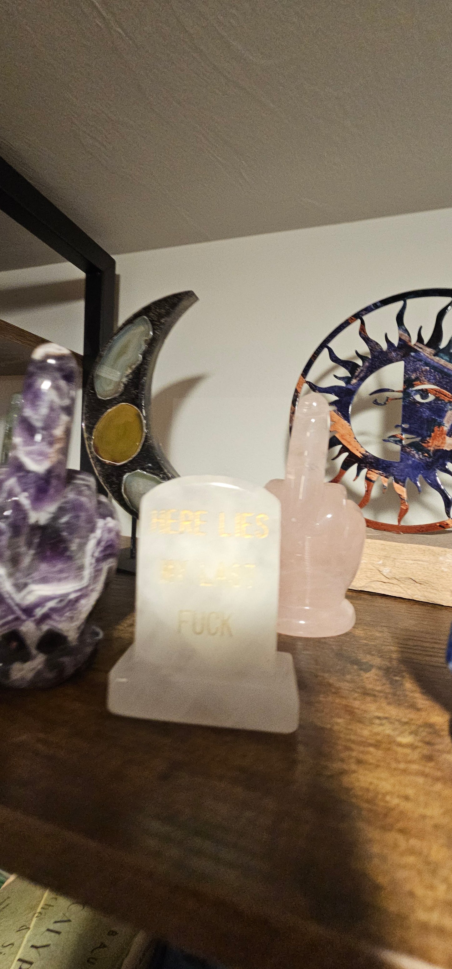 Stone Tombstone w/ Quote "Here Lies My Last Fuck"