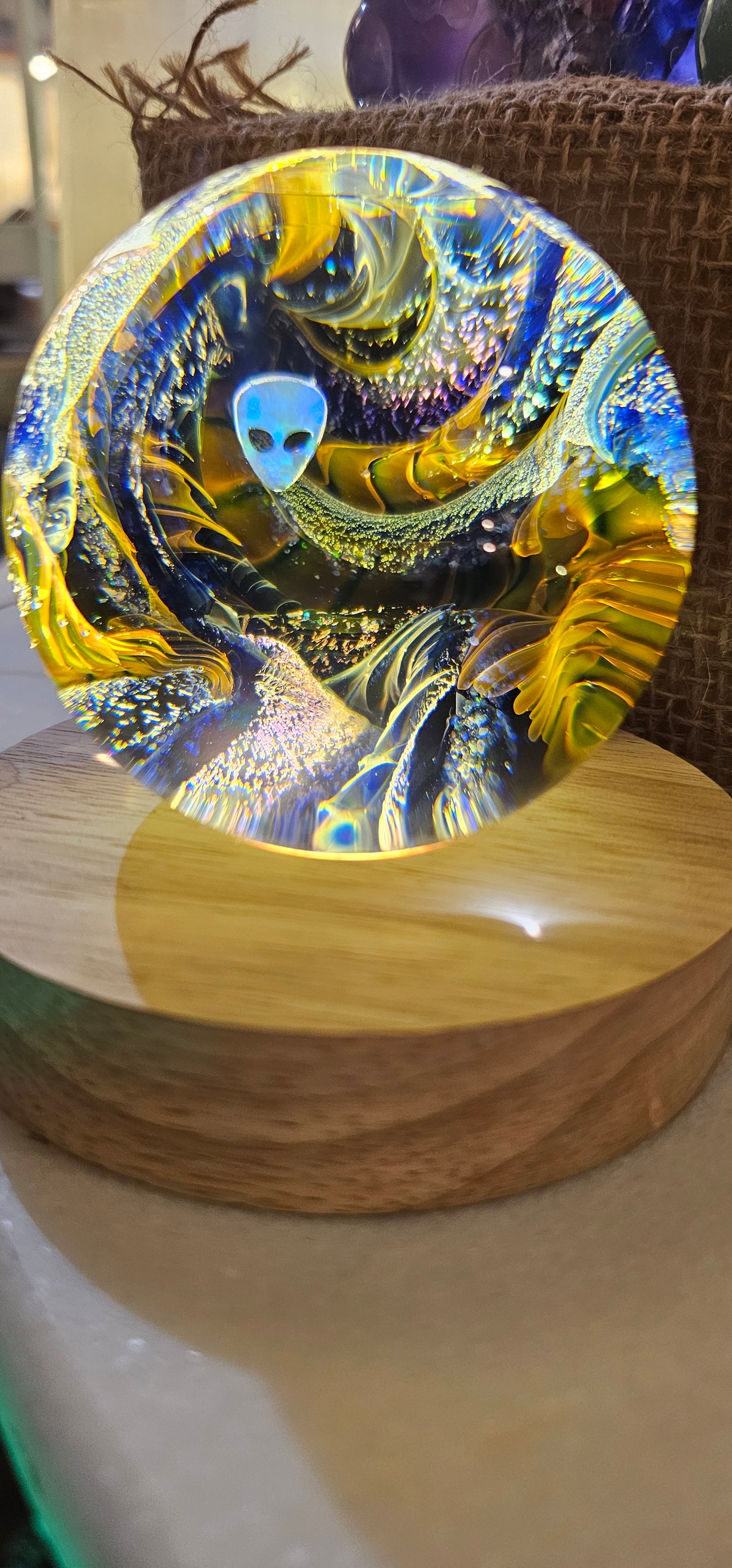 Glass Art Sphere- Alien Psychodelic- Kevin O'Grady