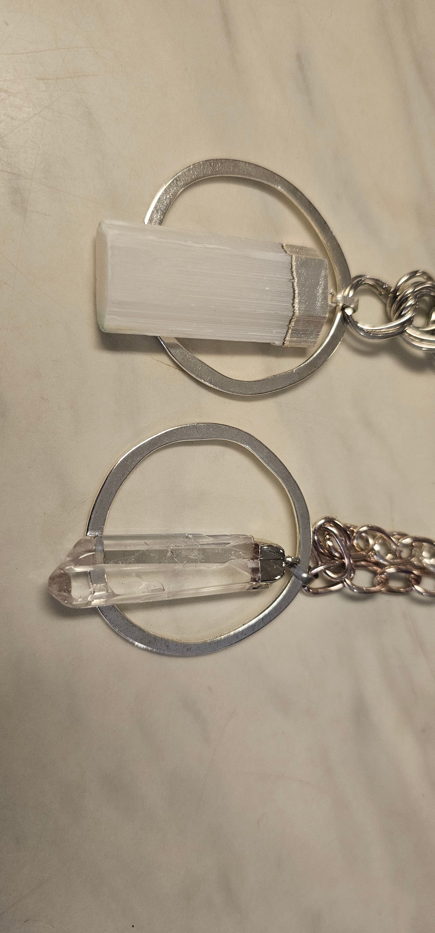Selenite OR Clear Quartz Necklace