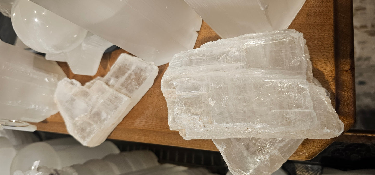 Selenite-Raw and Flat Chunks