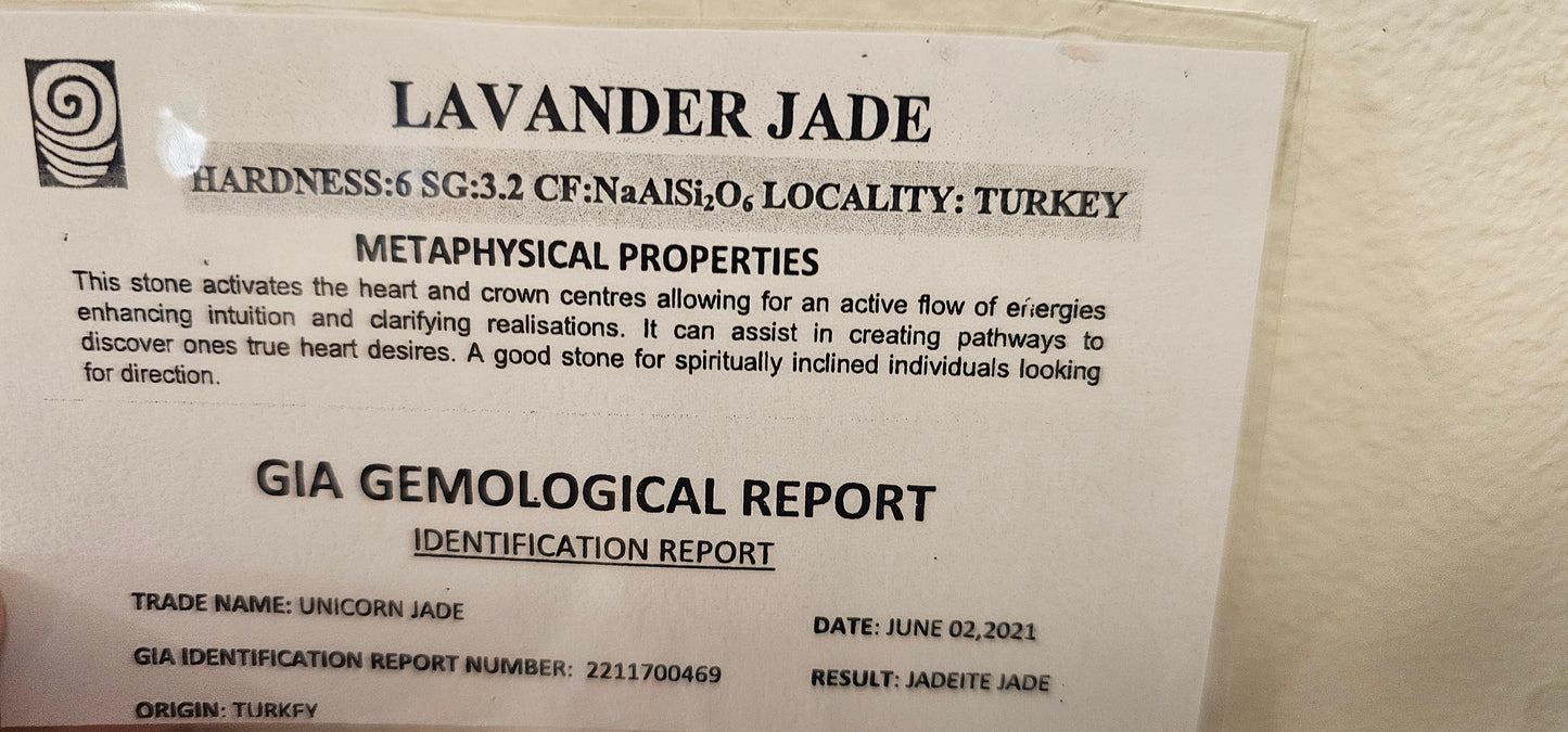 Lavender Jade AKA Unicorn Jade-Tumbled-From Turkey