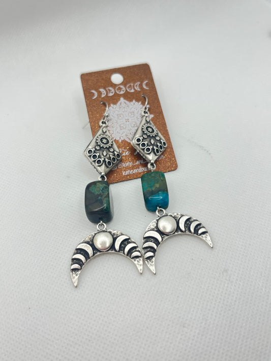 Turquoise Moon Earrings
